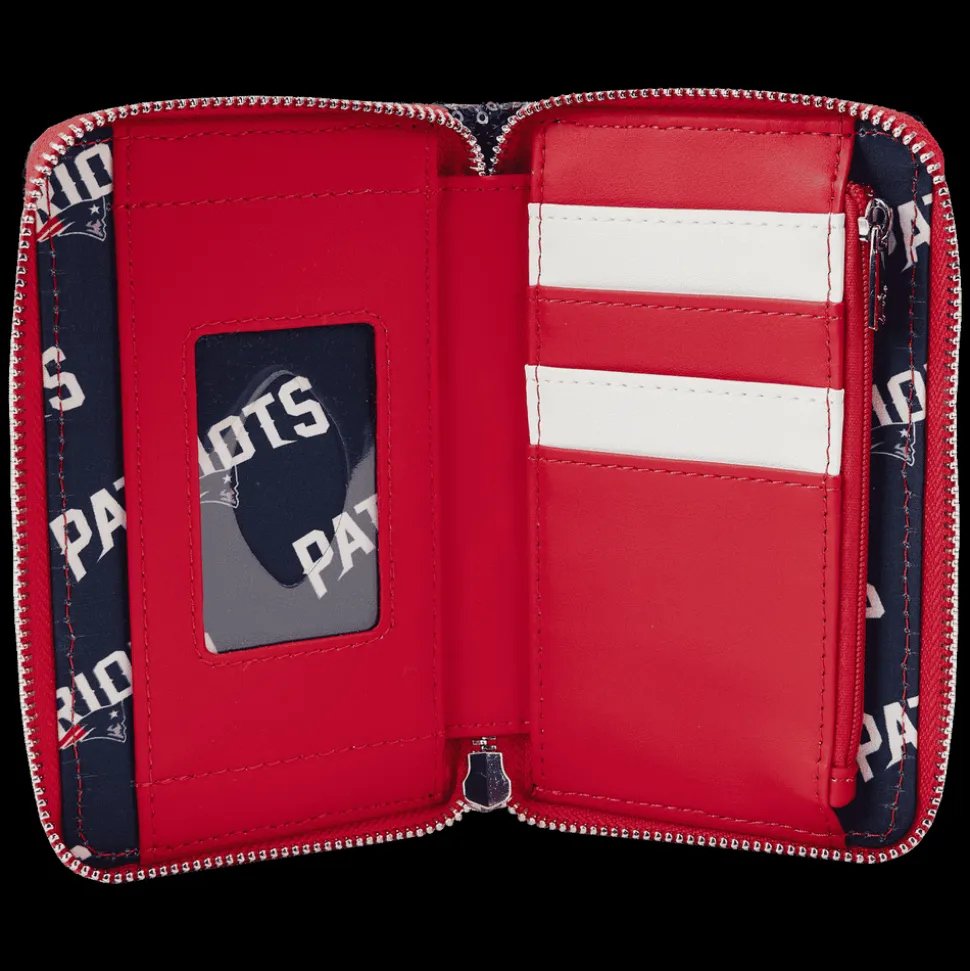 NFL Wallets< New England Patriots Sequin Zip Around Wallet