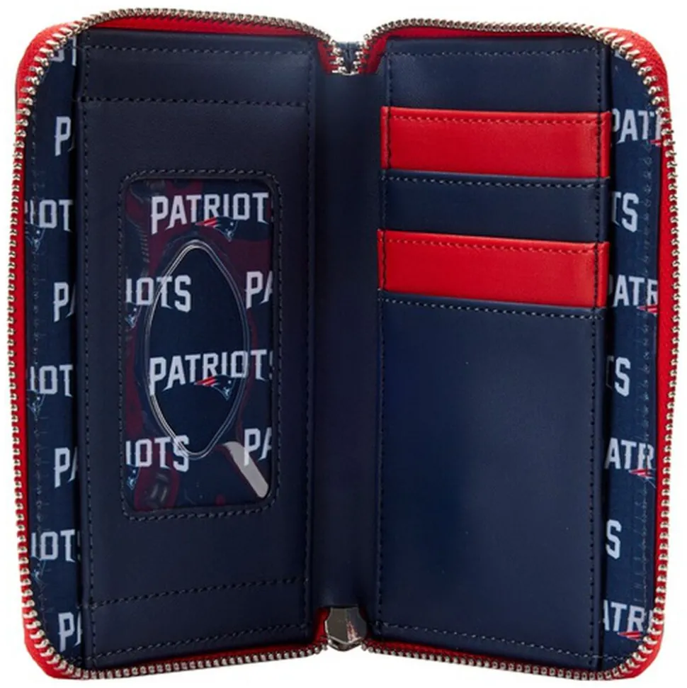 NFL Wallets< New England Patriots Patches Zip Around Wallet
