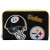 NFL Wallets< Pittsburgh Steelers Patches Zip Around Wallet