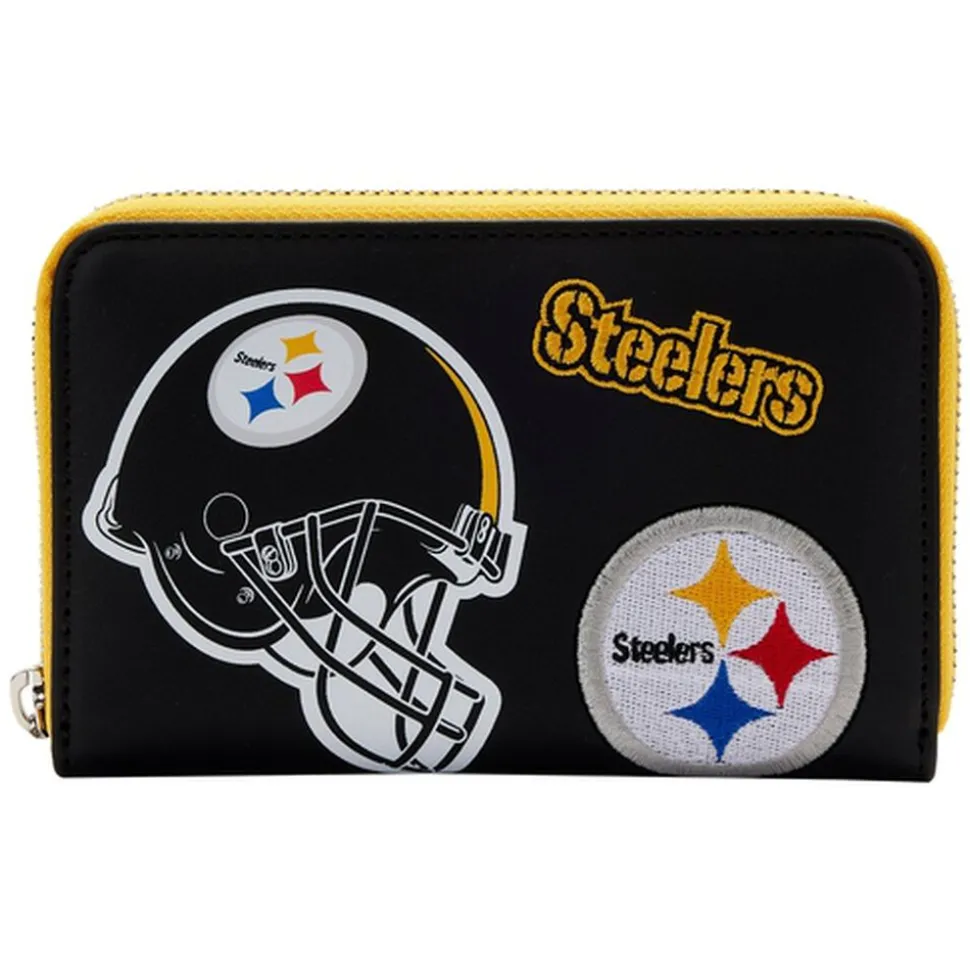 NFL Wallets< Pittsburgh Steelers Patches Zip Around Wallet