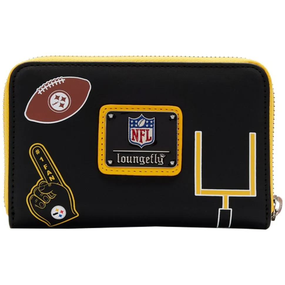 NFL Wallets< Pittsburgh Steelers Patches Zip Around Wallet