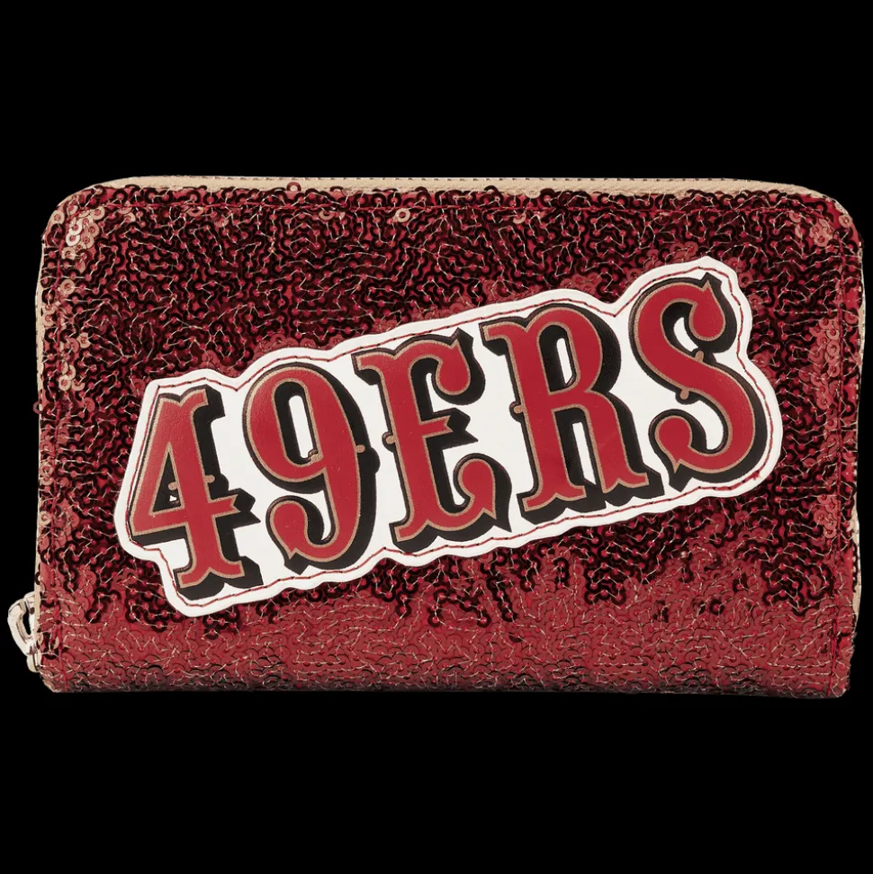 NFL Wallets< San Francisco 49Ers Sequin Zip Around Wallet