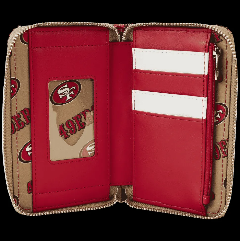 NFL Wallets< San Francisco 49Ers Sequin Zip Around Wallet