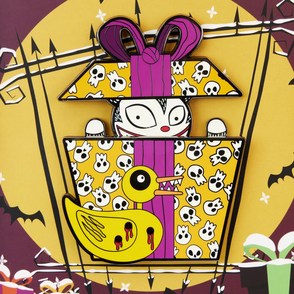 Disney Enamel Pins<Nightmare Before Christmas Scary Teddy Present 3" Collector Box Sliding Pin