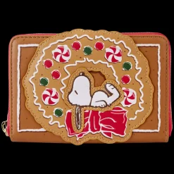 Peanuts Wallets< Snoopy Gingerbread Wreath Scented Zip Around Wallet
