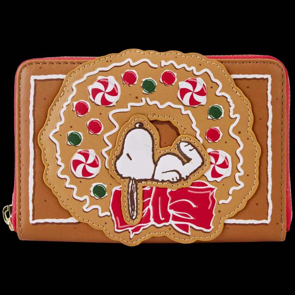 Peanuts Wallets< Snoopy Gingerbread Wreath Scented Zip Around Wallet