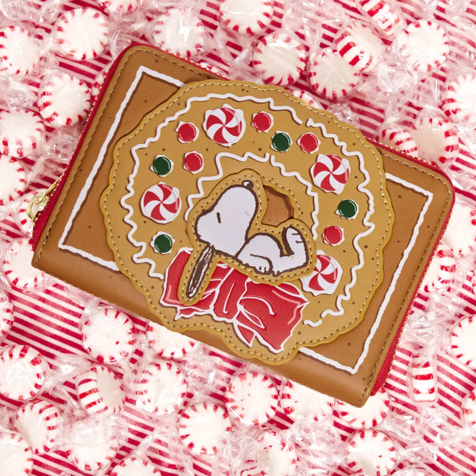 Peanuts Wallets< Snoopy Gingerbread Wreath Scented Zip Around Wallet