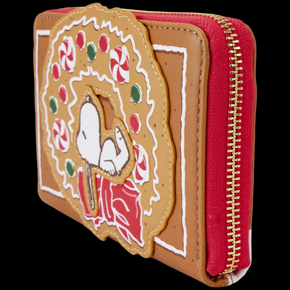 Peanuts Wallets< Snoopy Gingerbread Wreath Scented Zip Around Wallet