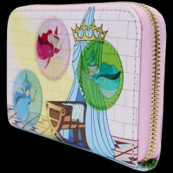 Disney Wallets<Sleeping Beauty Castle Three Good Fairies Stained Glass Zip Around Wallet