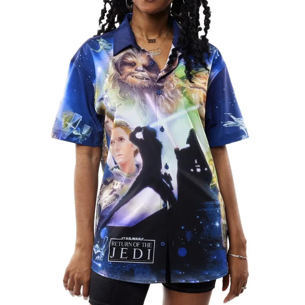 Unisex Star Wars Tops<: Return Of The Jedi Poster Camp Shirt