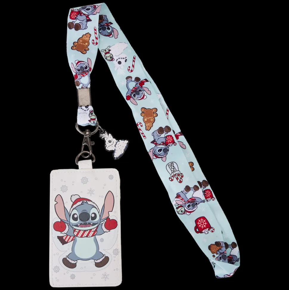 Disney Lanyards<Stitch Holiday Snow Angel Lanyard With Card Holder