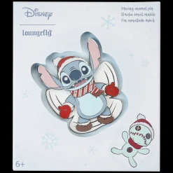 Disney Enamel Pins<Stitch Holiday Snow Angel 3" Collector Box Sliding Pin