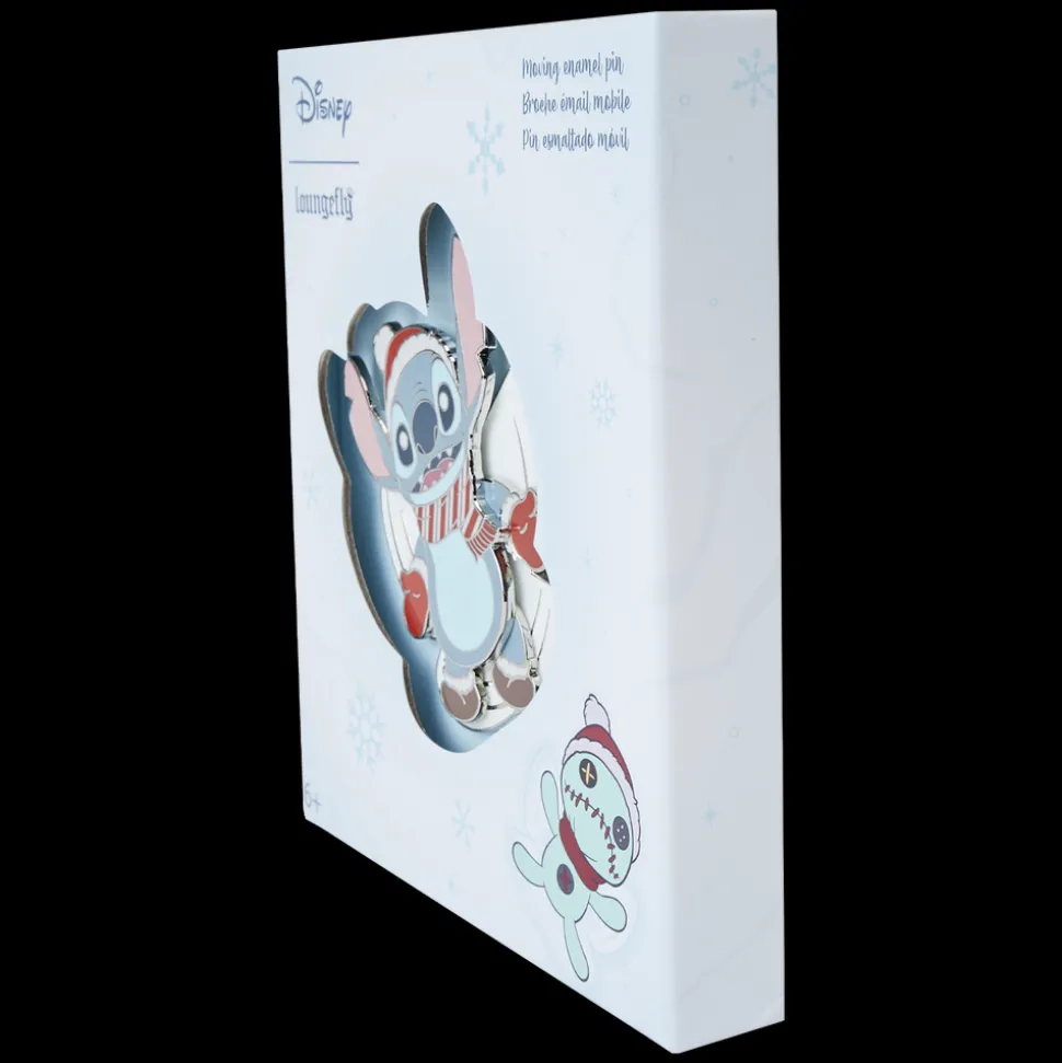 Disney Enamel Pins<Stitch Holiday Snow Angel 3" Collector Box Sliding Pin