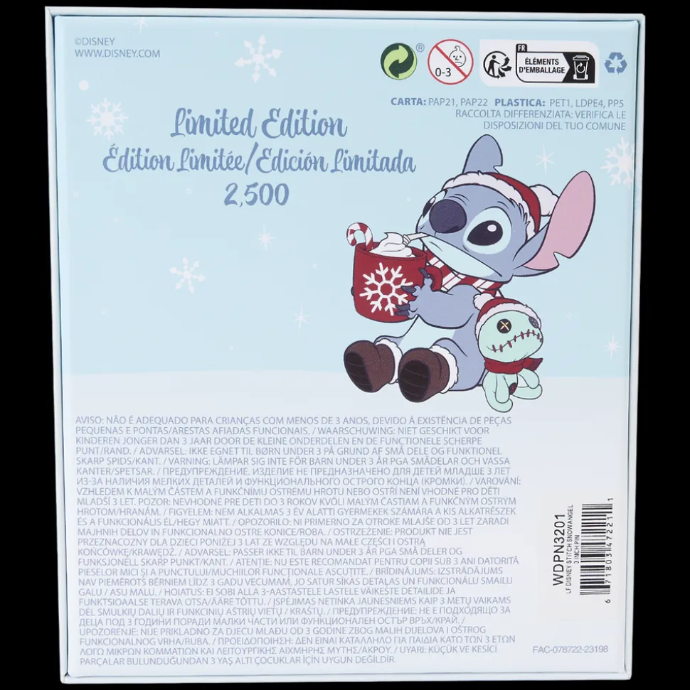 Disney Enamel Pins<Stitch Holiday Snow Angel 3" Collector Box Sliding Pin