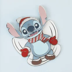 Disney Enamel Pins<Stitch Holiday Snow Angel 3" Collector Box Sliding Pin
