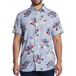 Unisex Disney Tops<Stitch Holiday Snow Camp Shirt