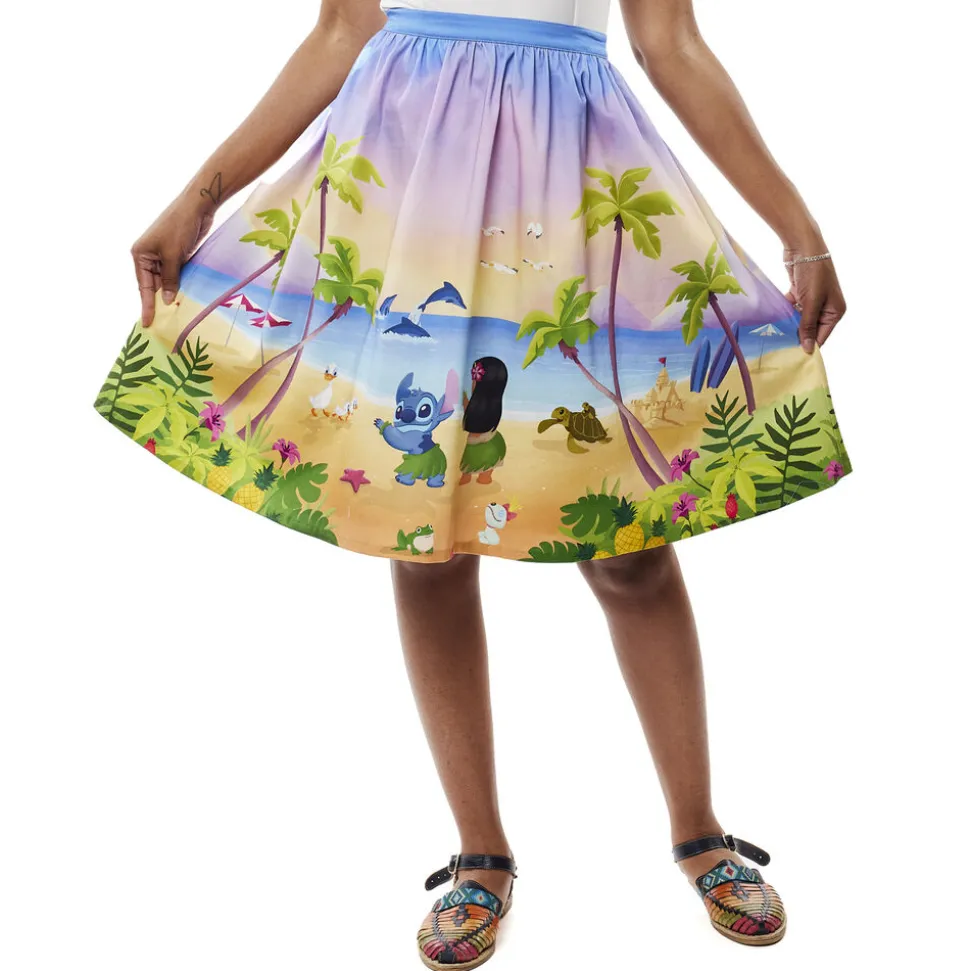 Women Disney Skirts<Stitch Shoppe Lilo & Stitch Beach Scene Sandy Skirt