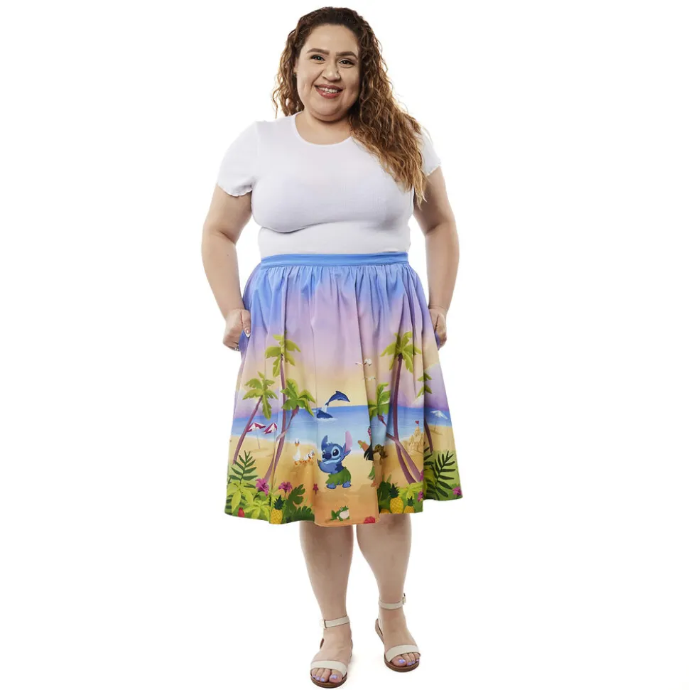 Women Disney Skirts<Stitch Shoppe Lilo & Stitch Beach Scene Sandy Skirt