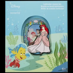 Disney Enamel Pins<The Little Mermaid Princess Series 3" Collector Box Lenticular Pin