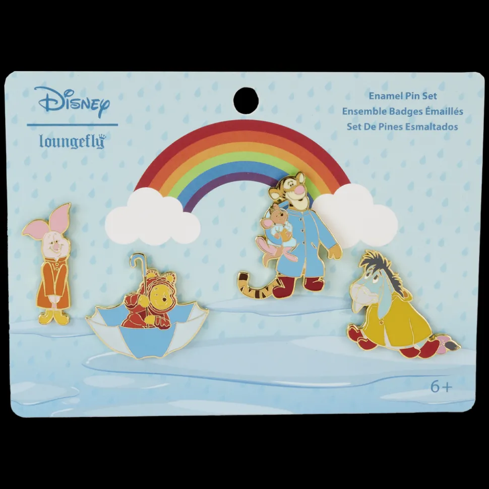 Disney Enamel Pins<Winnie The Pooh & Friends Rainy Day 4Pc Pin Set